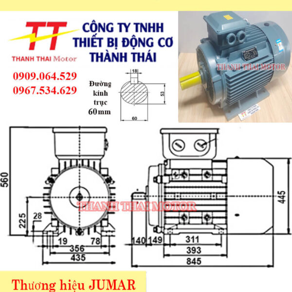 Động cơ điện 3 pha 30KW 40HP 6Poles chân đế