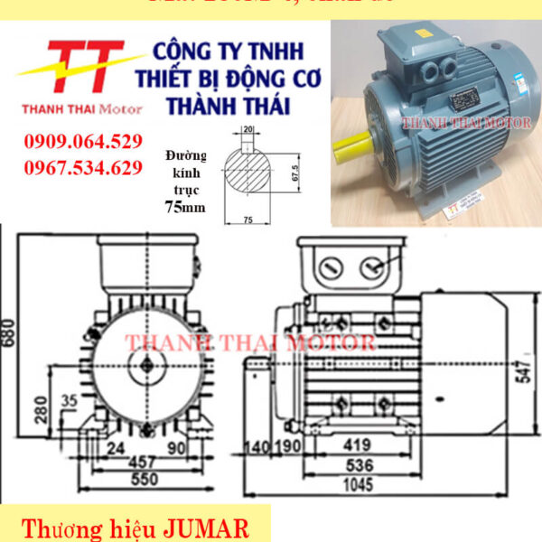 Động cơ điện 3 pha 90kw 125HP 4Poles chân đế