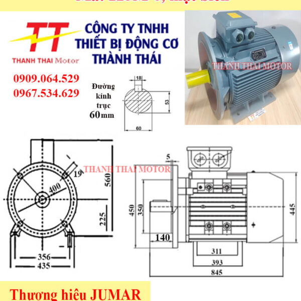 Động cơ điện 3 pha 30KW 40HP 6Poles mặt bích