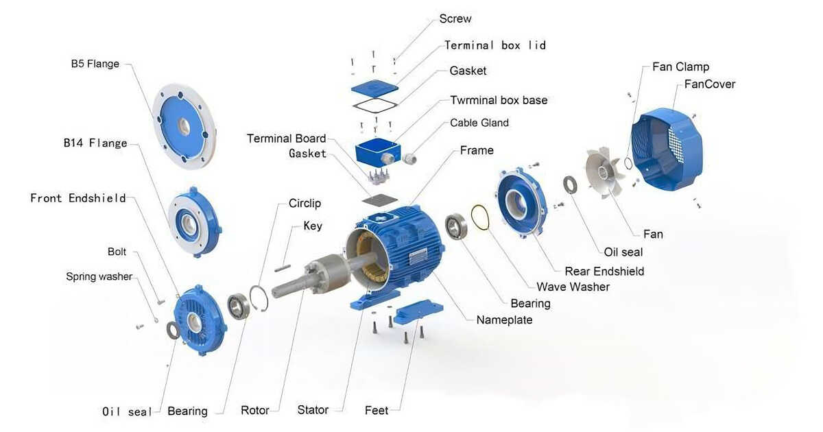 Cấu tạo motor điện 3 pha